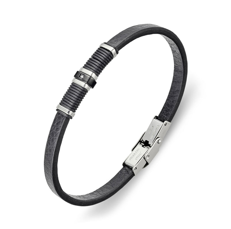 Stainless Steel Leather Bracelet