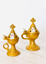 Thimiato, Incense Burner - Yellow Goldish