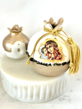 Gold & White Panagia Pomegranate