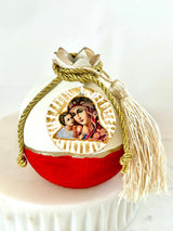 Red, White & Gold pomegranate with Panagia & Baby Jesus