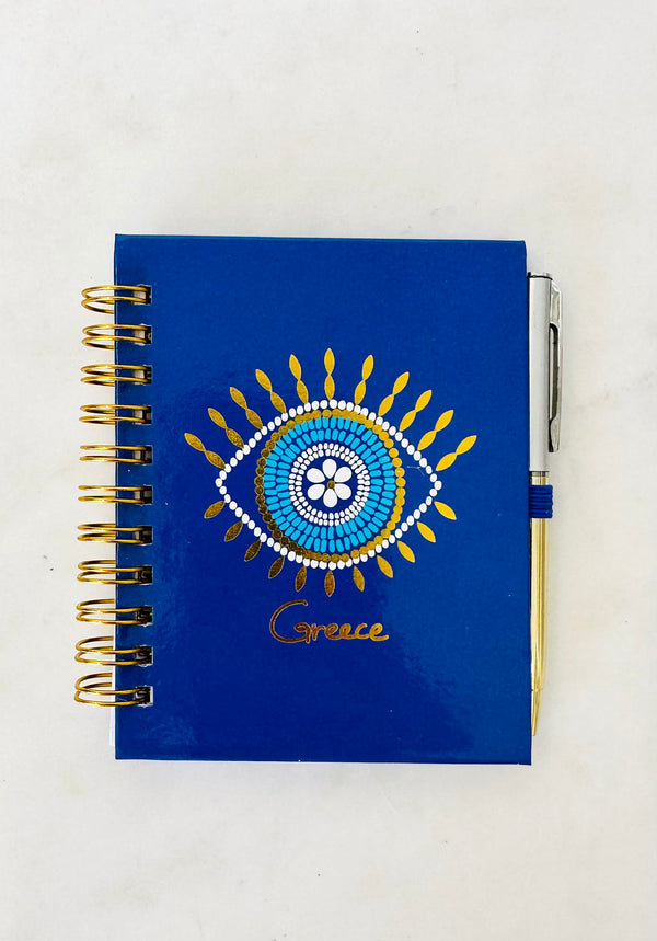 Blue Mati design notepad with pen