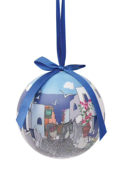 Christmas Bauble - Donkey In Village