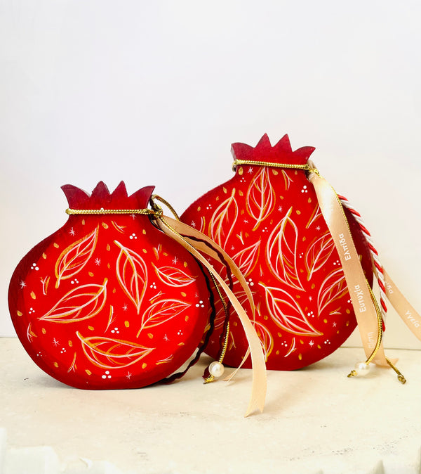 Hand Painted Pomegranates - Red