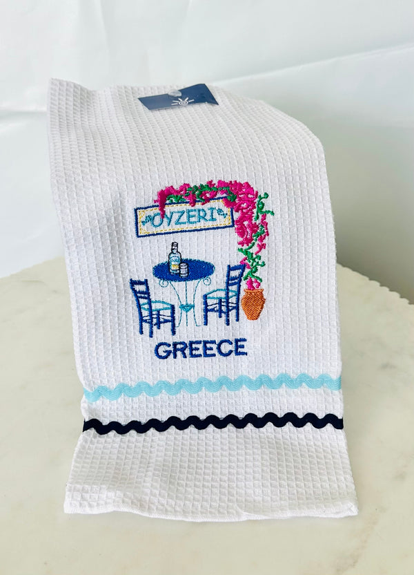 Greek Ouzeri Kitchen Tea Towel