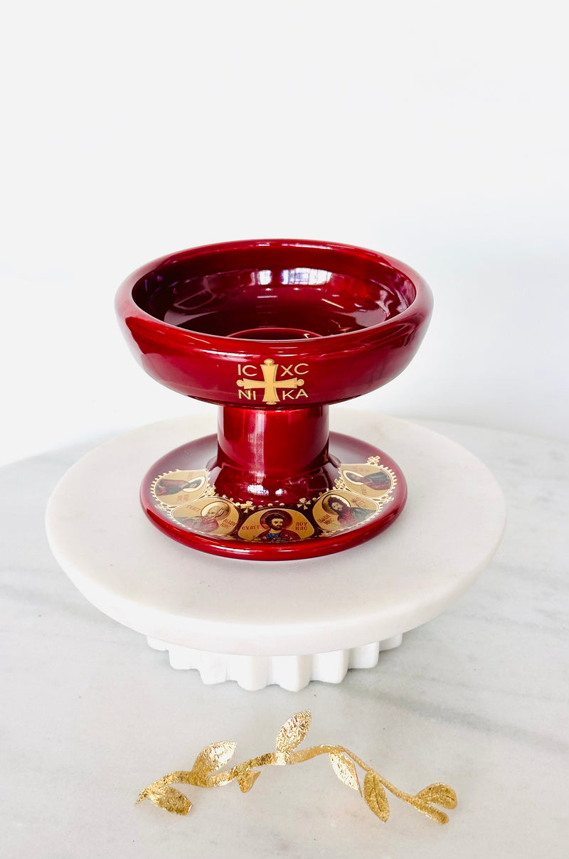 Thimiato Saint Insense Burner - Burgundy