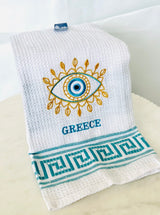 Greek Meander & Mati Tea Towel