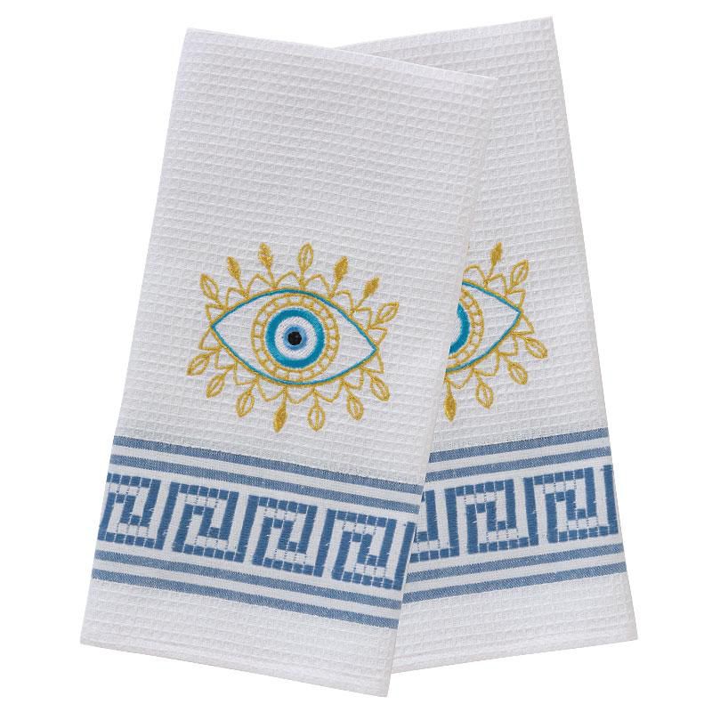 Greek Meander & Mati Tea Towel