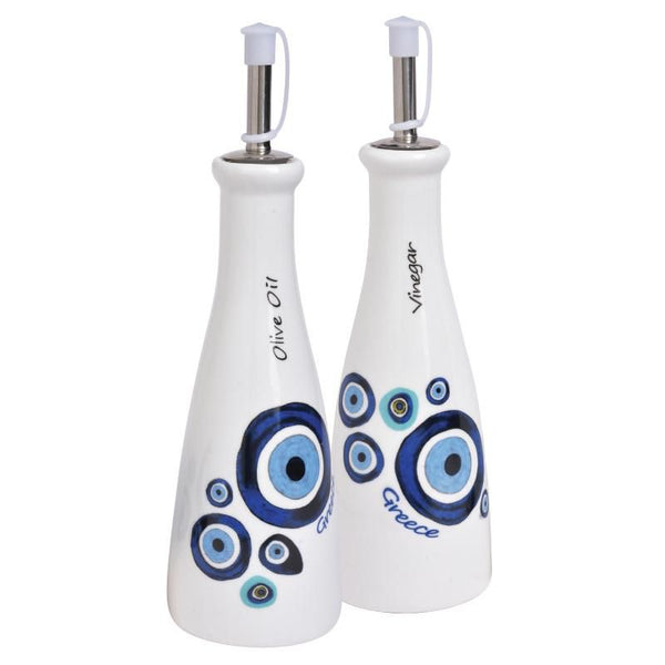 Blue Mati Oil & Vinegar Ceramic Dispenser