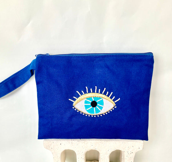 Blue Beaded Mati Clutch