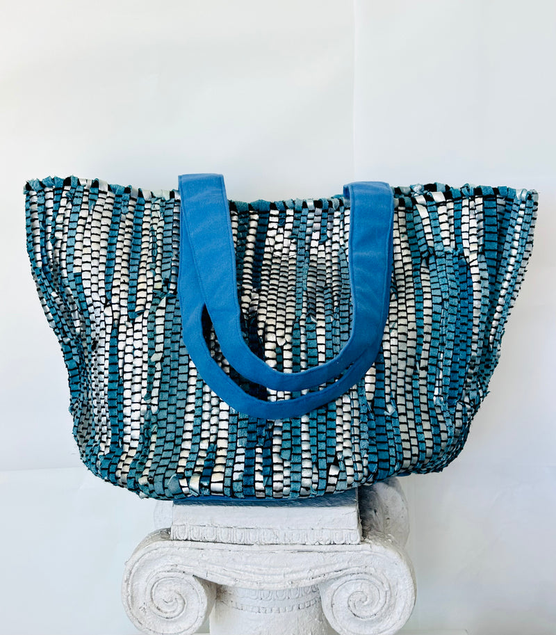 Blue & Silver Tote Bag