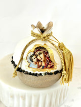 Gold & White Panagia Pomegranate