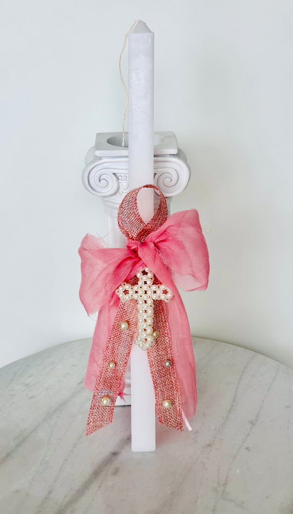 Pink & Pearl Cross Easter Lambatha