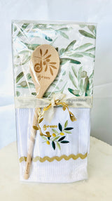 Kitchen Tea Towel Gift Set - Olive