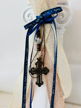 Navy and Cream Cross Easter lambatha