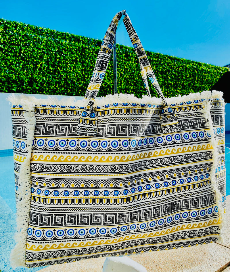 Grecian Mati Tote Beach Bag