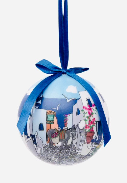 Christmas Bauble - Donkey In Village