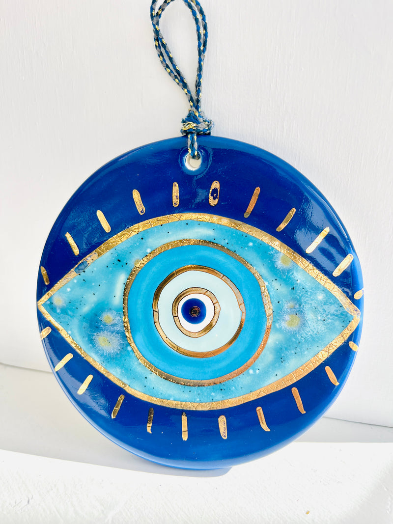 Blue Mati with Gold Lustre