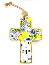 Santorini & Lemons Ceramic Cross