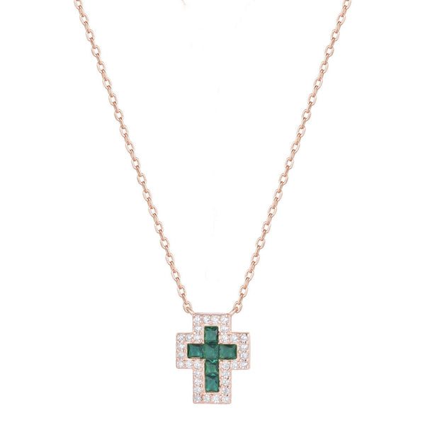 Paros Rose Gold Emerald Necklace