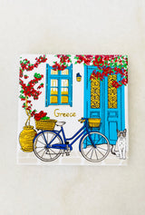 Ceramic Greece Square Coasters