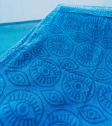 Greek Multi Mati Design Beach Towel - Blue