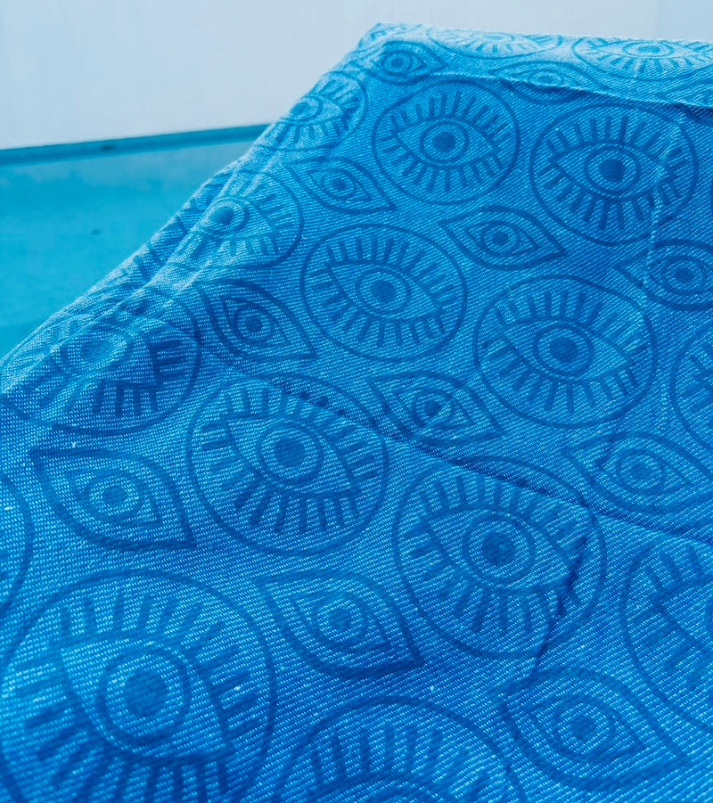 Greek Multi Mati Design Beach Towel - Blue