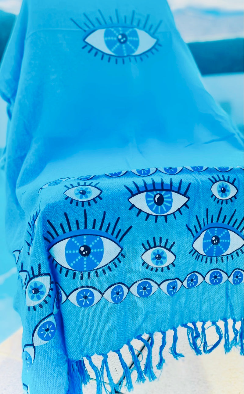 Turquoise Eyelash Beach Towel