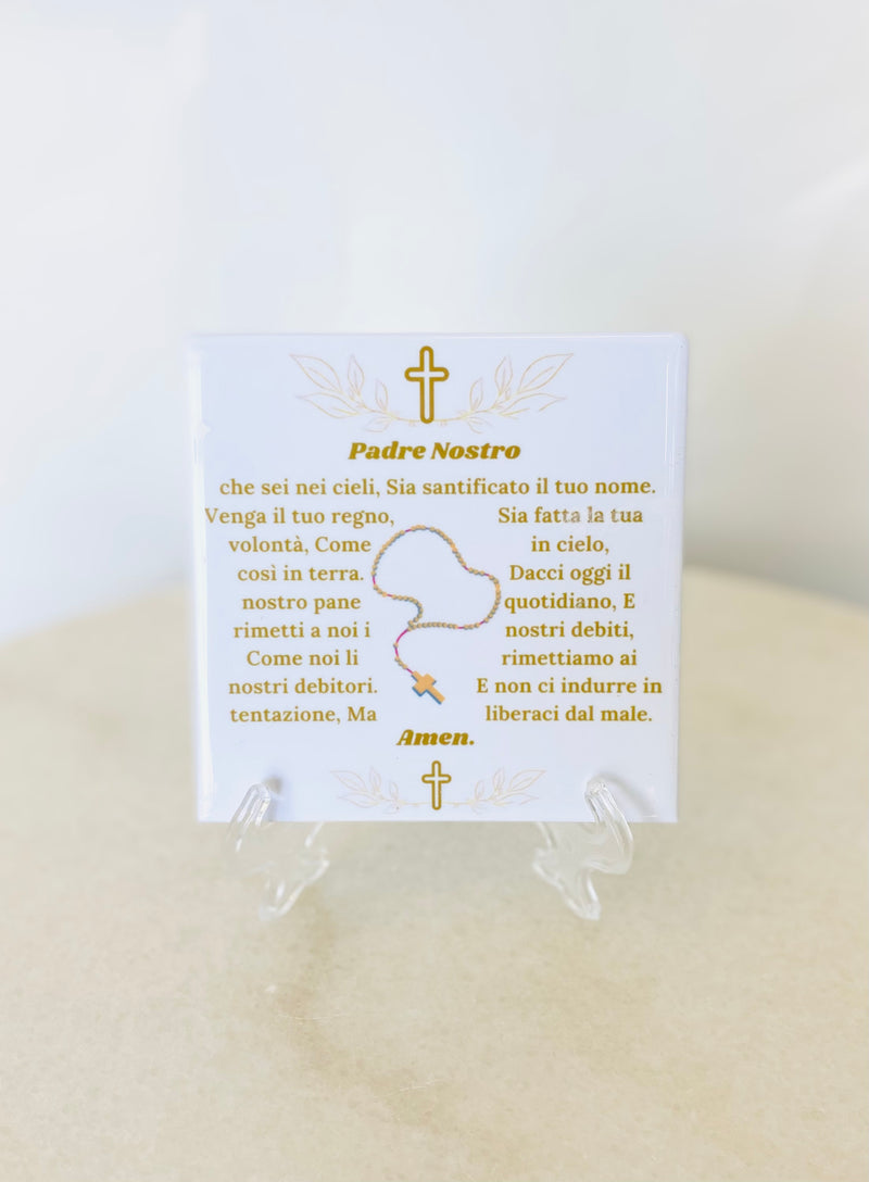 Italian Lord's Prayer Ceramic Tile