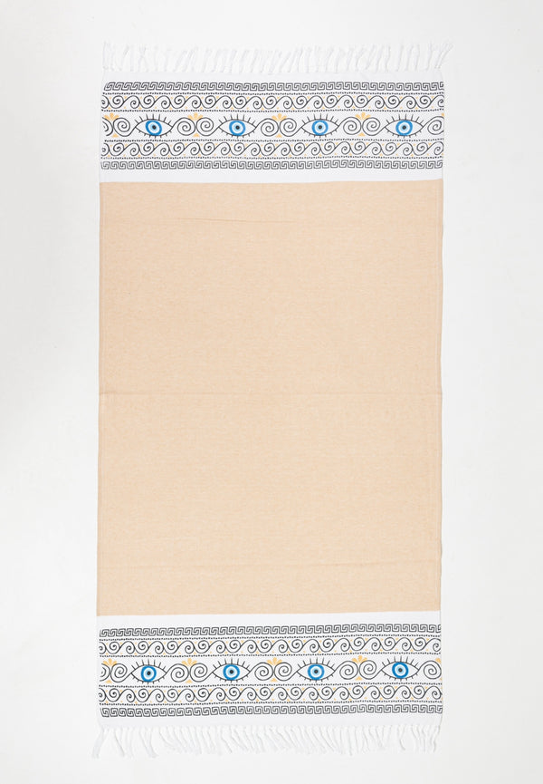 Grecian Mati Beach Towel -  Sand