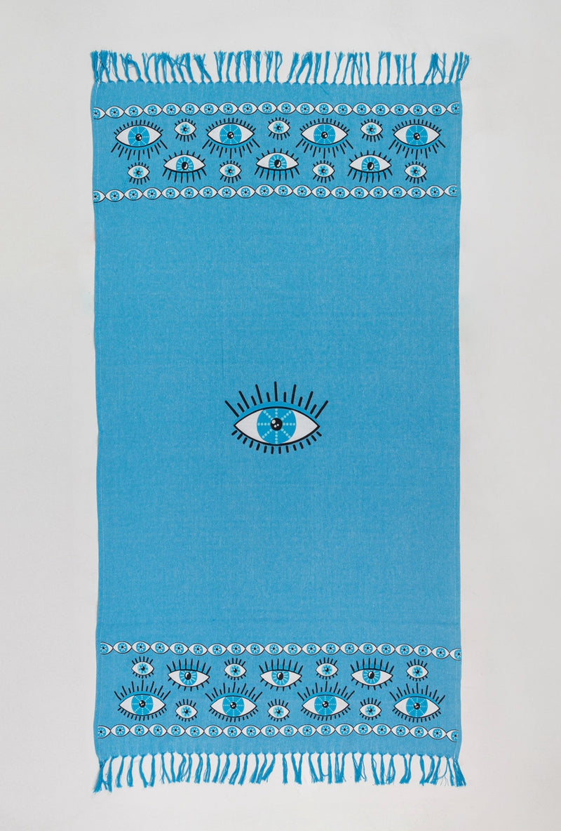 Turquoise Eyelash Beach Towel