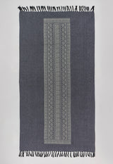 Greek Key Beach Towel - Charcoal