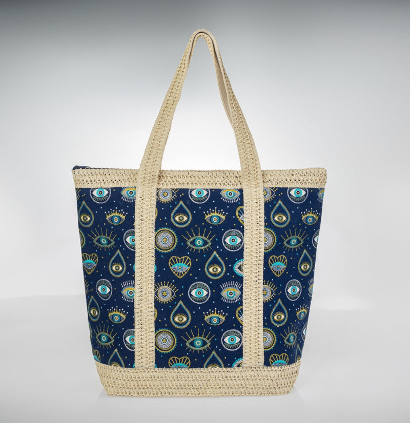 Navy Mati Large Beach Bag