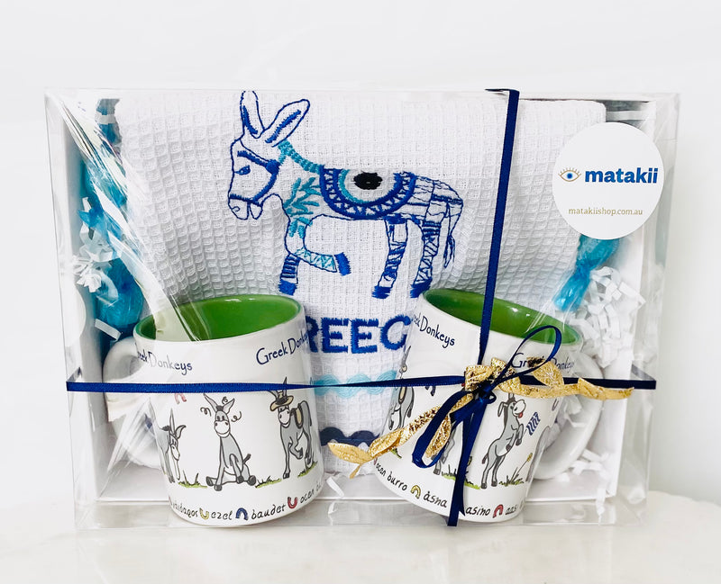 Tea Towel & Espresso Cup Gift Set - Donkey