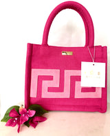 Iosifina Hot Pink Greek Key Bag