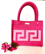 Iosifina Hot Pink Greek Key Bag