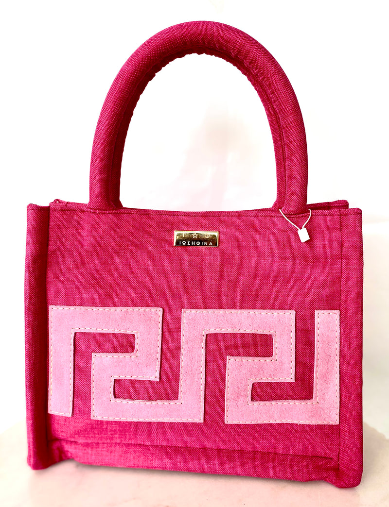 Iosifina Hot Pink Greek Key Bag