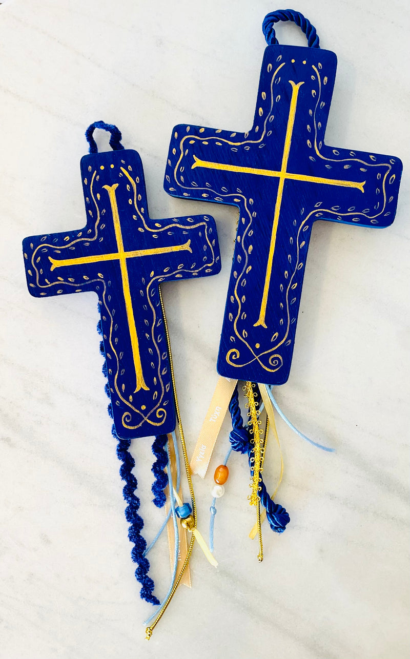 Hand Painted Blue Cross