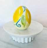 Hand-painted Wooden Lemon Egg Decor