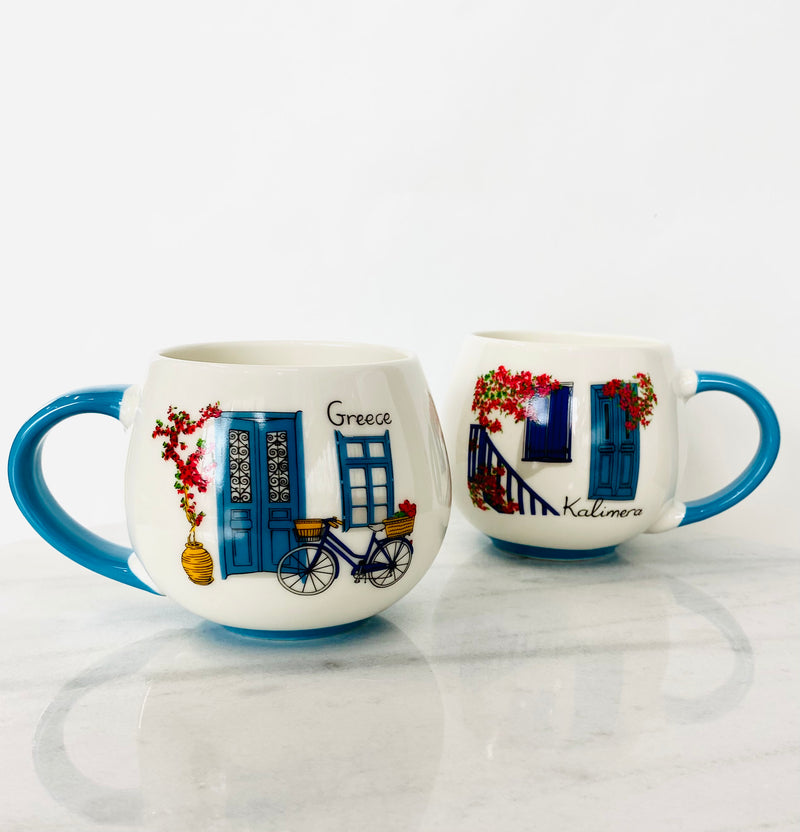 Kalimera Greek Doors Large Mug