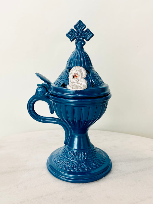 Thimiato, Incense Burner - Teal Blue