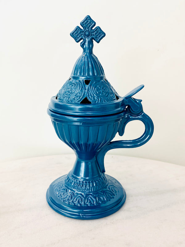 Thimiato, Incense Burner - Teal Blue