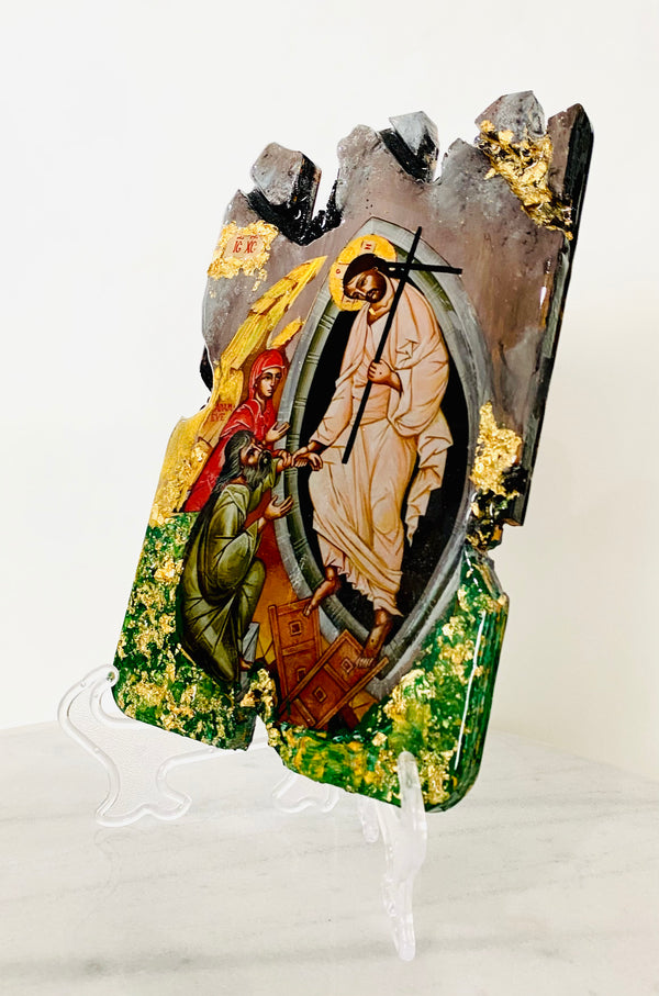 Handmade Resin Jesus Resurrection Icon