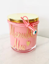 ‘Manoula Mou’ Pink Candle