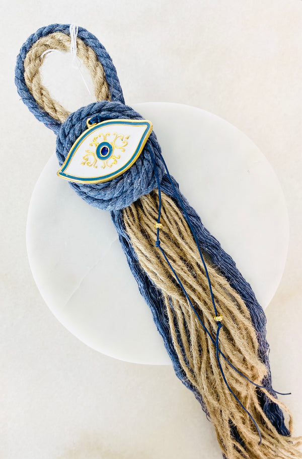 Blue and Gold Mati with Tassel