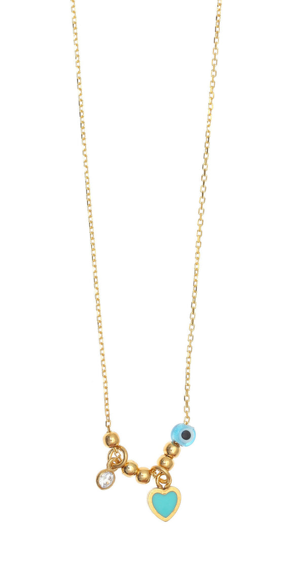 Mini Heart Turquoise Necklace