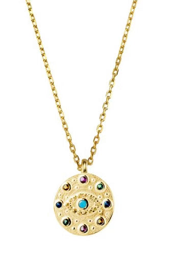 Gold Pendant Mati Necklace.