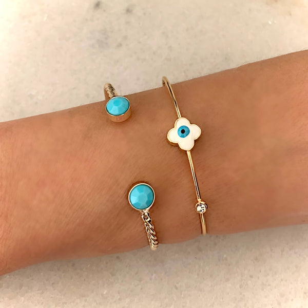 Evil Eye Clover Bracelet