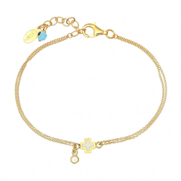 Mini Cross Gold Bracelet